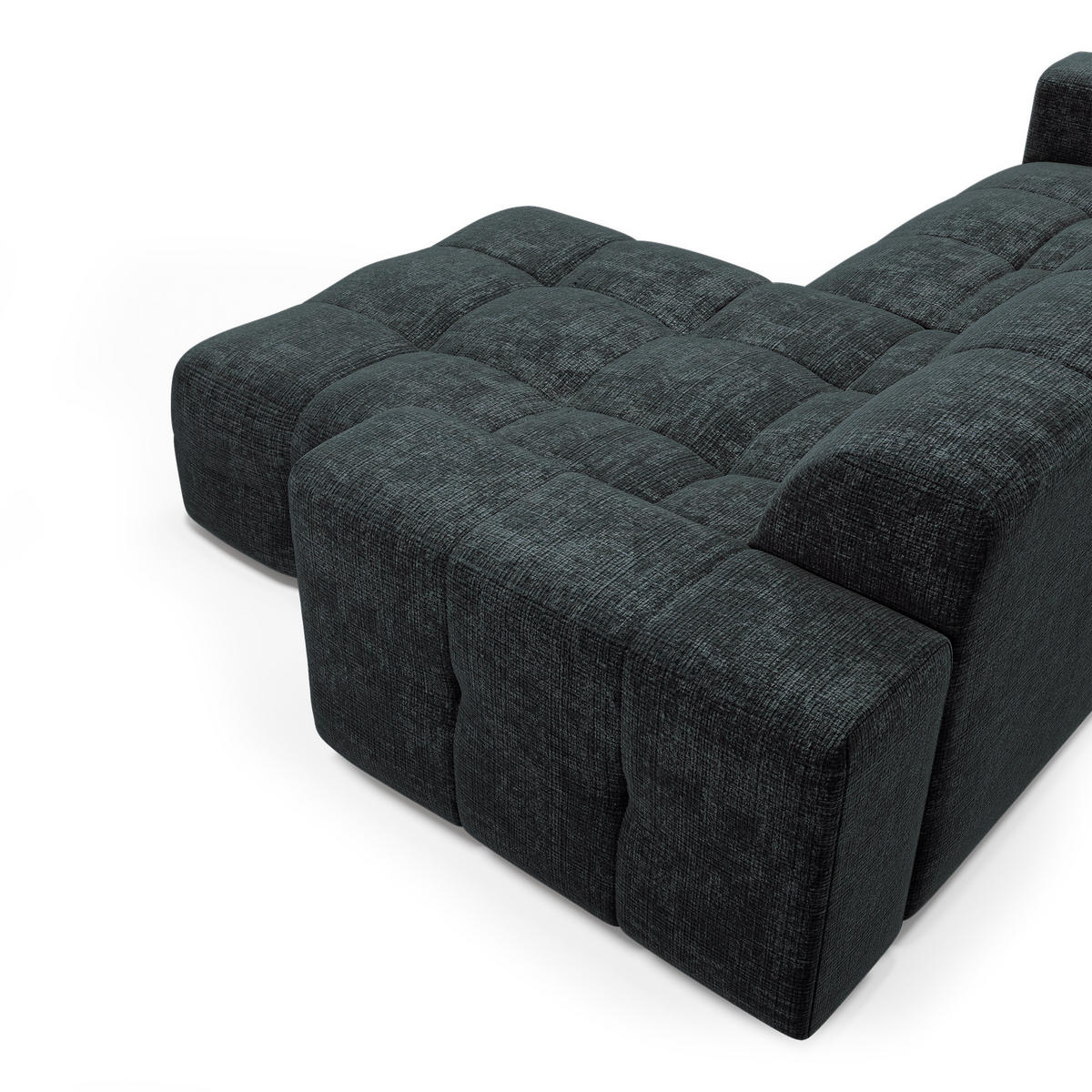 ECKSOFA RECHTS geprägter Samt Anthrazitgrau 230cm - Dunkelgrau/Anthrazit, Textil (155/230cm) - Sia Home
