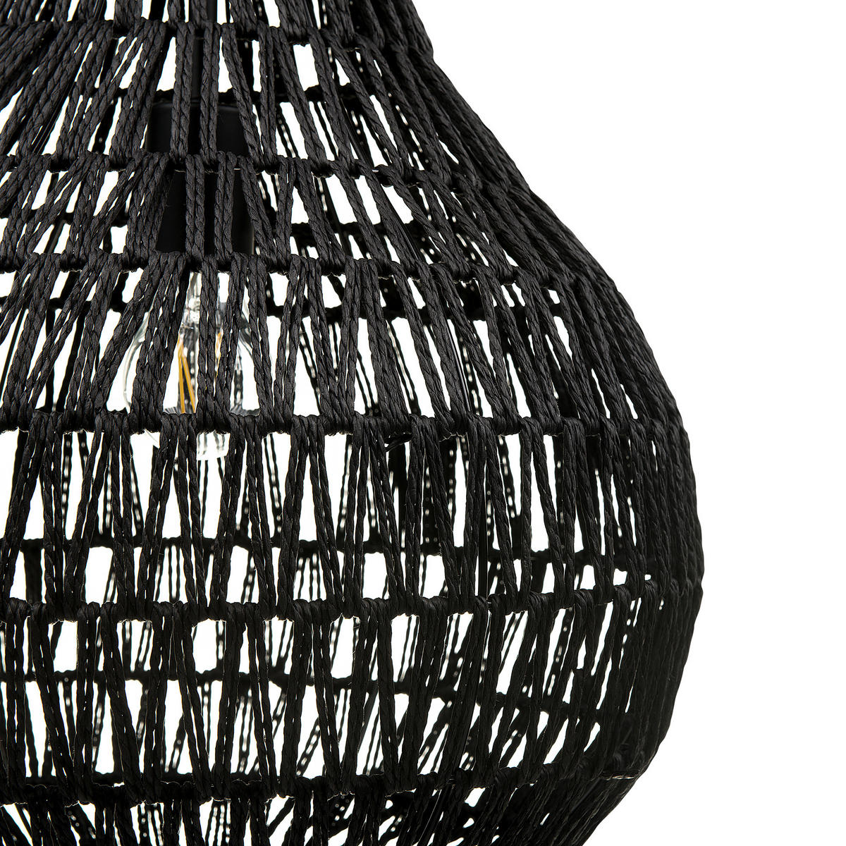HÄNGELEUCHTE Molopo 40/40/167 cm - Schwarz, Papier (40/40/167cm) - Beliani