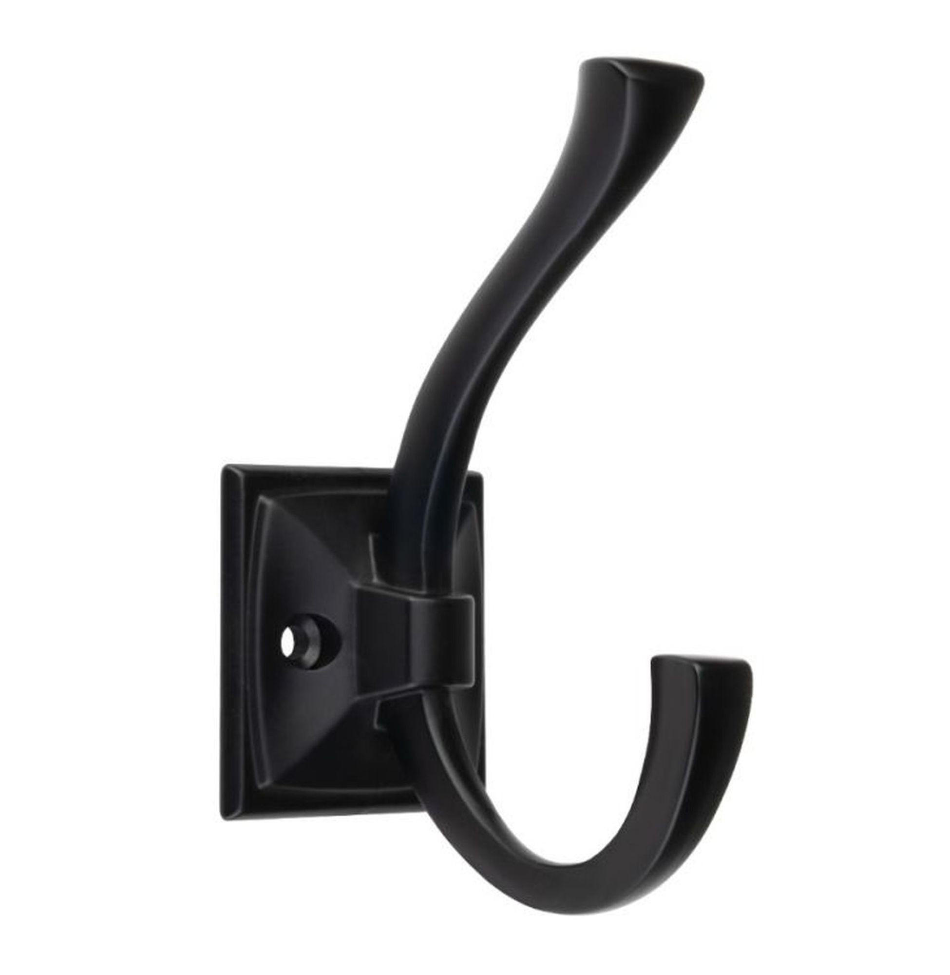 GARDEROBENHAKEN Singo Schwarz matt Wandmontage Paneel modern mit Holzschrauben - Schwarz, Metall (4.6/11.2/11.2cm) - Livingpoint24