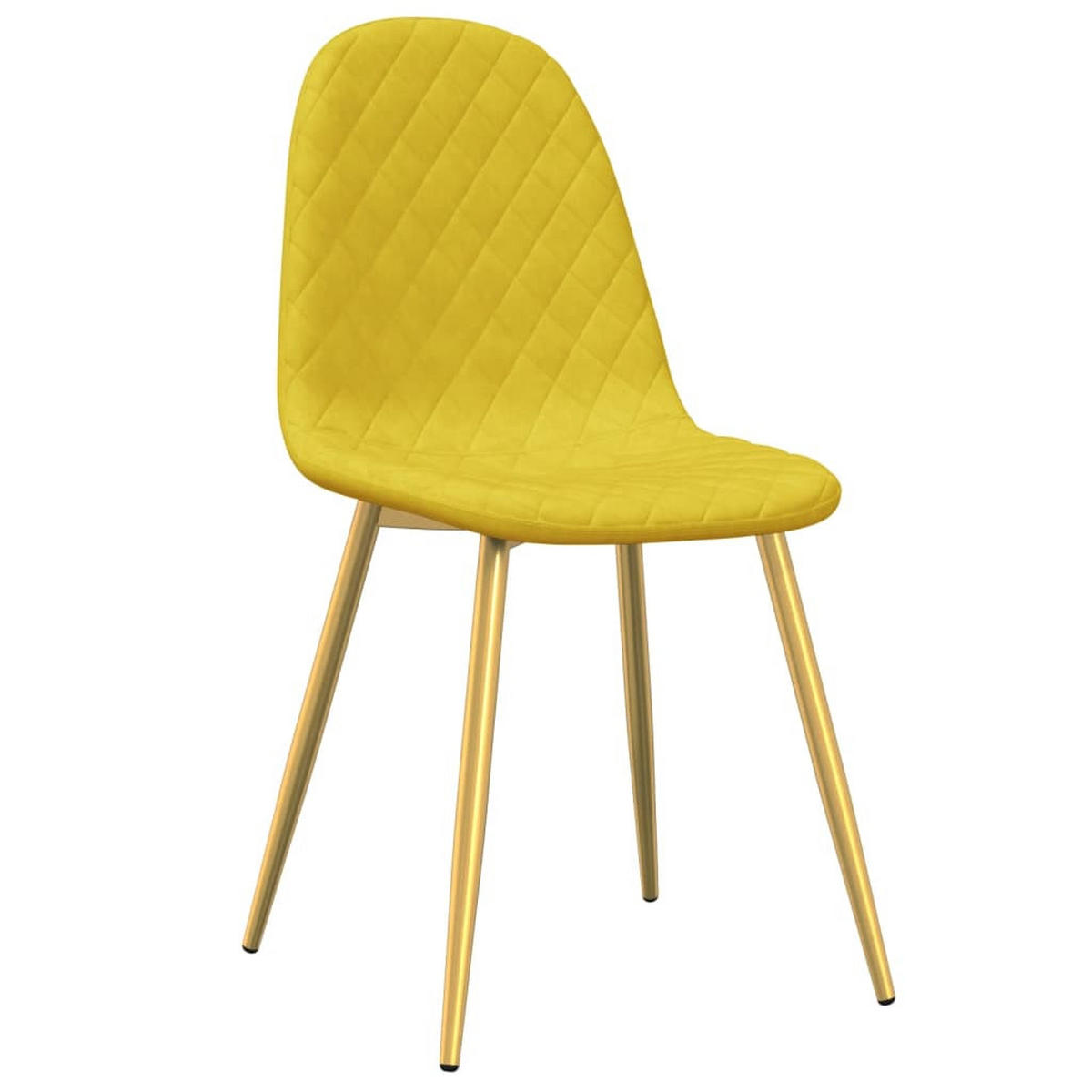 ESSZIMMERSTÜHLE 4 Stk. Senfgelb Samt 45*53.5*83cm - Gelb, Metall (45/83/53.5cm) - ZMH