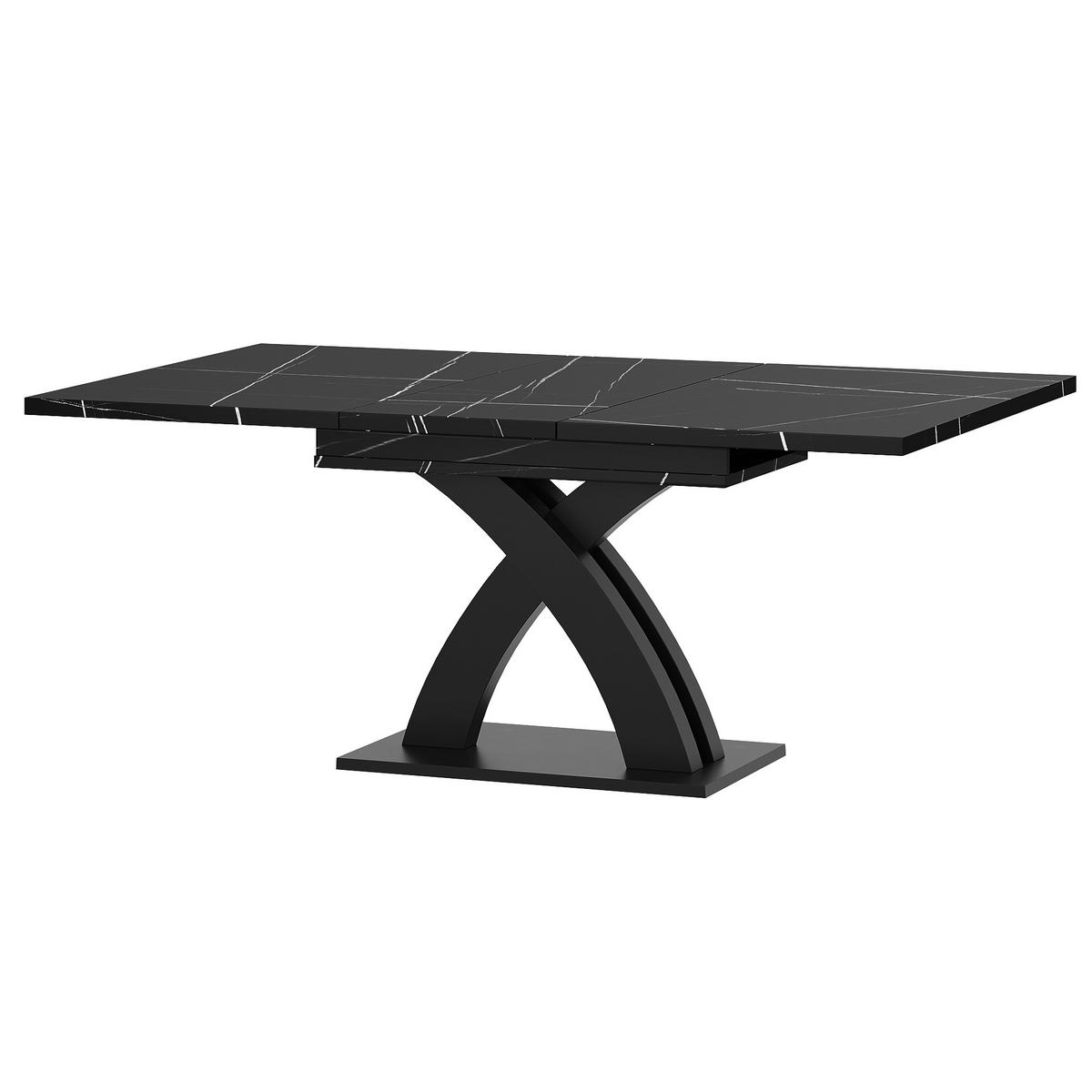 AUSZIEHTISCH Schwarz 120-160/80/76 cm - Schwarz, Holz (80/120/75cm) - PANGIVO