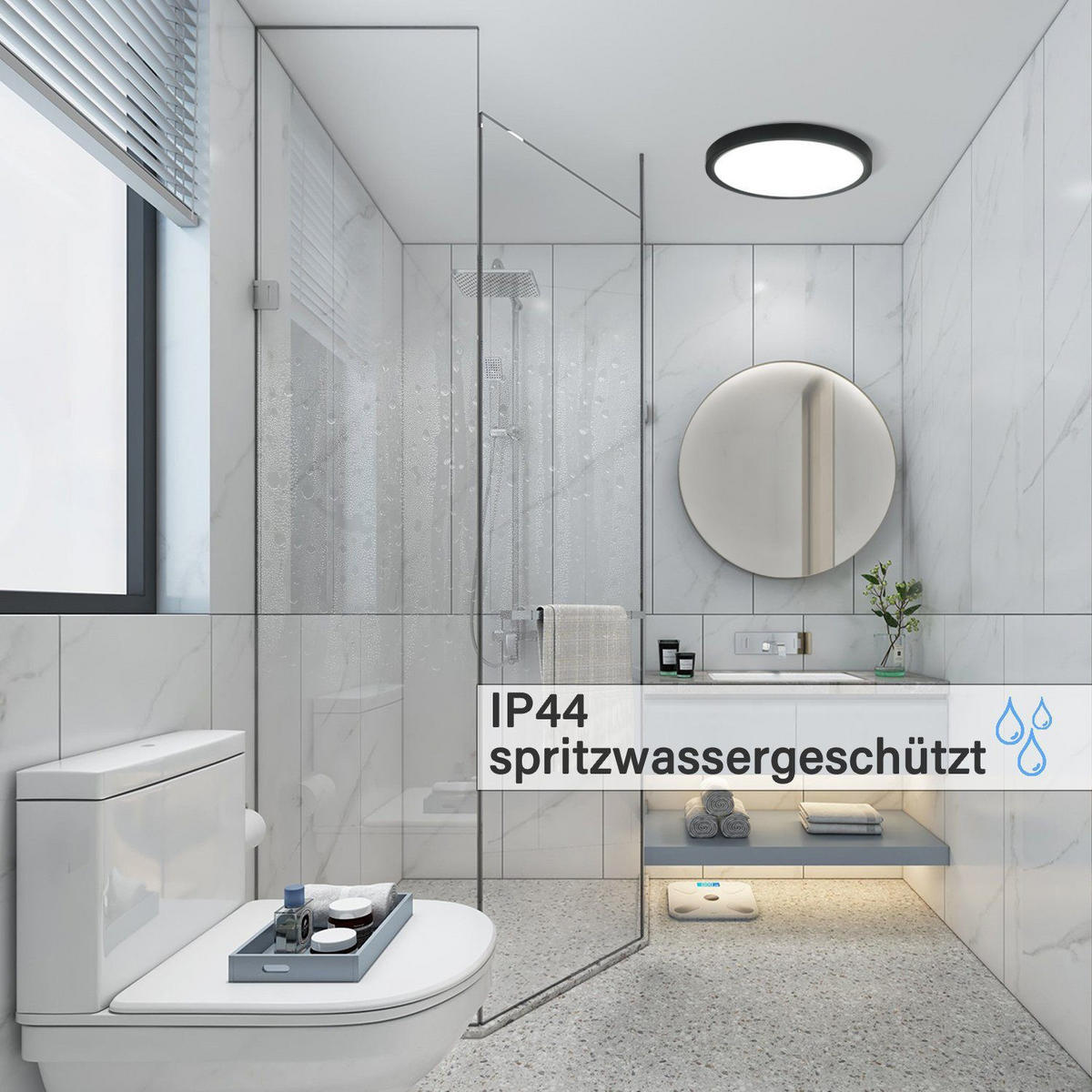 LED-DECKENLEUCHTE Berlin 23 cm - Schwarz, Kunststoff (23/23/2.5cm) - Nettlife