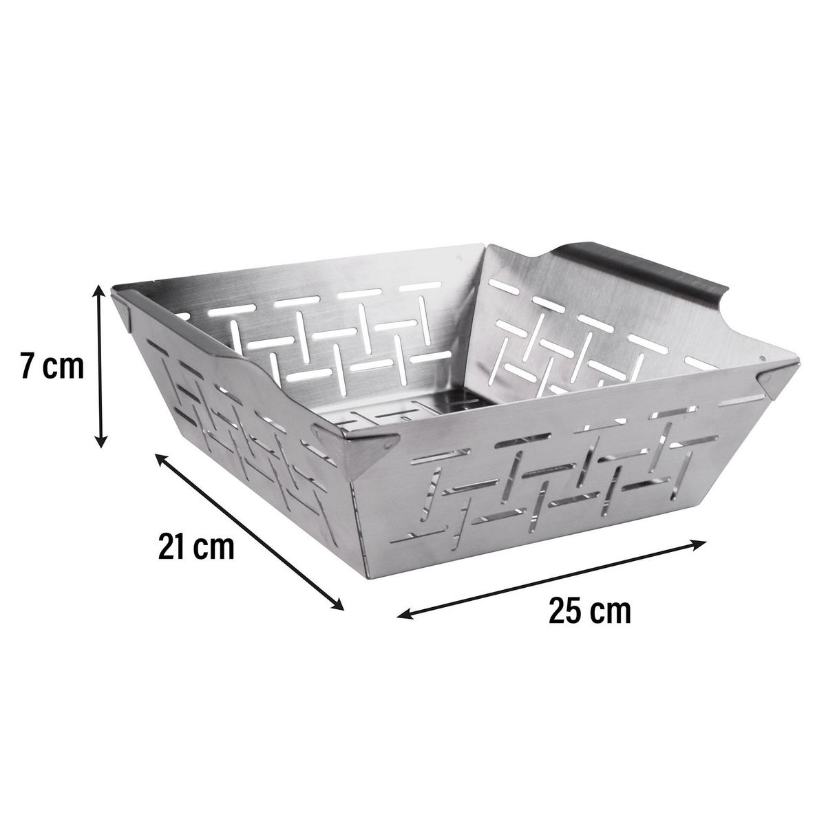 GRILLKORB - Edelstahlfarben, Metall (26.6/21/7.1cm) - Stoneline