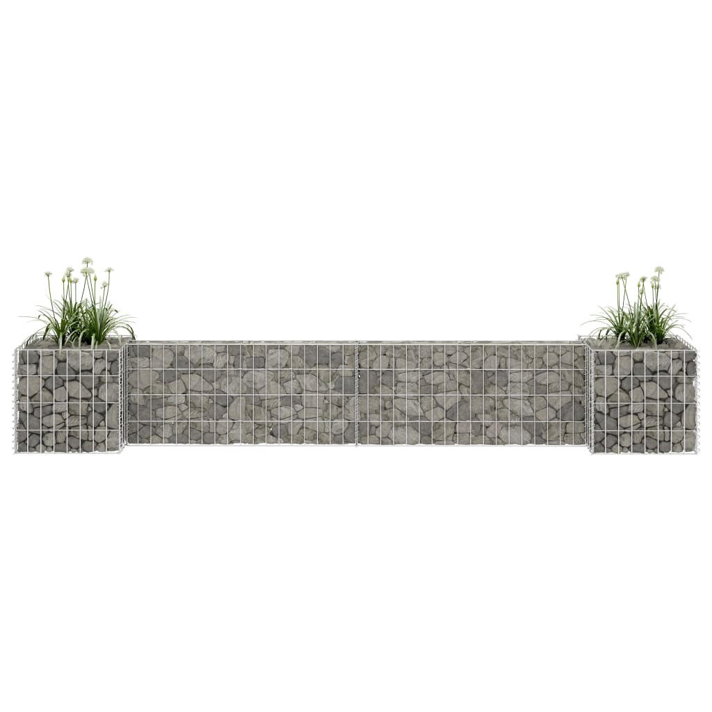 H-FÖRMIGER Gabionen-Pflanzkorb Stahldraht 260x40x40 cm - Silberfarben, Metall (260/40/40cm)