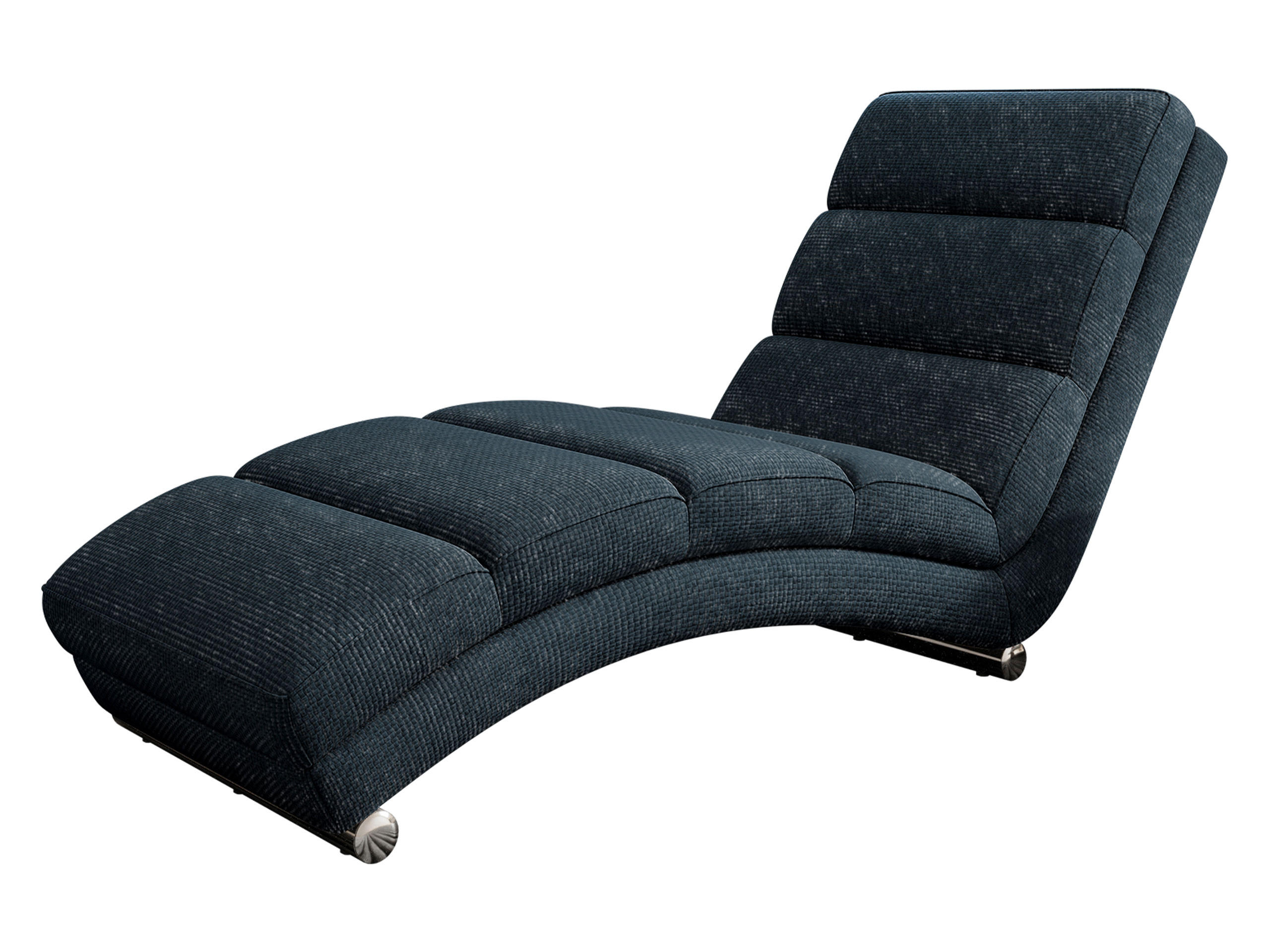 RELAXLIEGE Holiday Premium - Chromfarben/Blau, Holz/Textil (62/84/180cm) - MIRJAN24