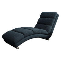 RELAXLIEGE Holiday Premium - Chromfarben/Blau, Holz/Textil (62/84/180cm) - MIRJAN24