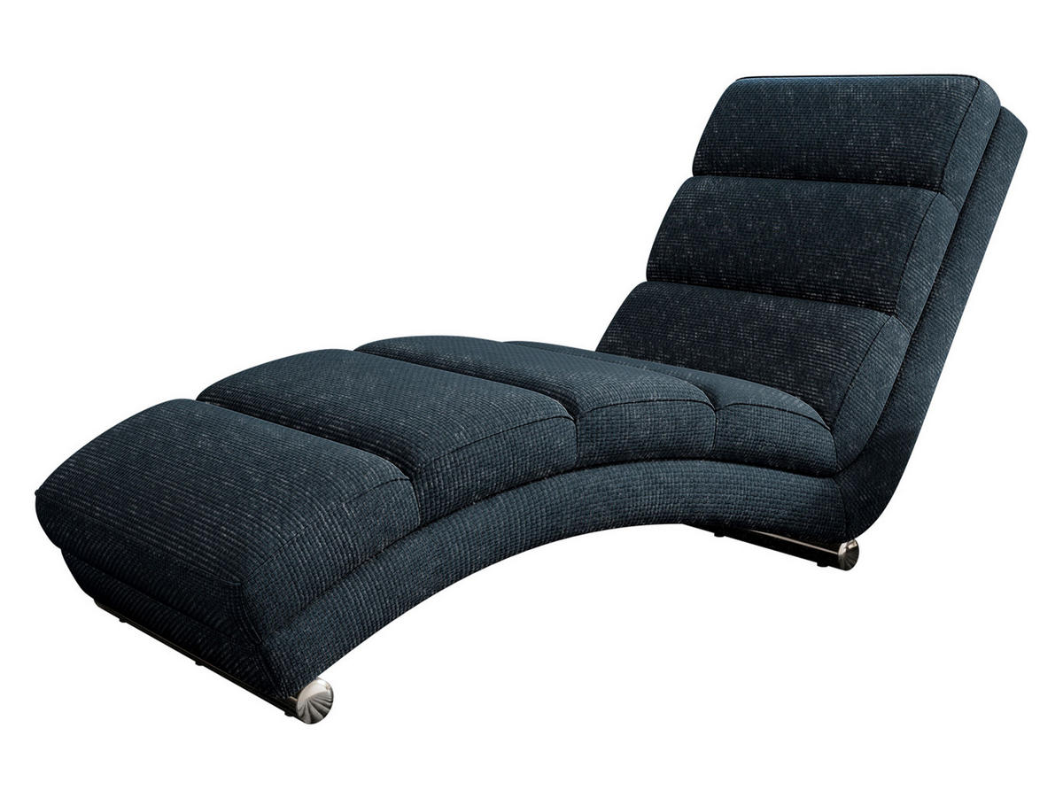 RELAXLIEGE Holiday Premium - Chromfarben/Blau, Holz/Textil (62/84/180cm) - MIRJAN24