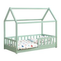 KINDERBETT Marli mit Matratze mint 80x160 cm - Grün, Holzwerkstoff (80/160cm) - Juskys