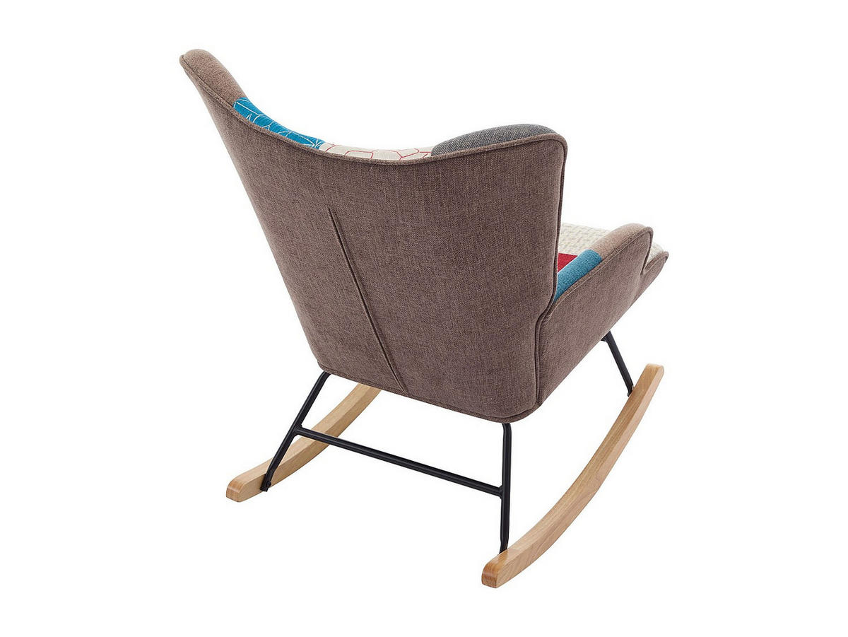 SCHAUKELSESSEL - melierter Stoff - Patchwork - mehrfarbig - ELMINA II - Multicolor, Textil (86/91/68cm) - Vente-Unique