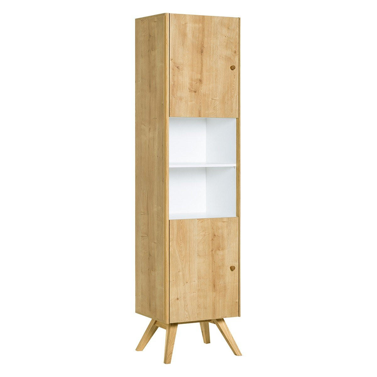VITRINE 2 Türen mit zentralem Regal H207,5 cm - NATURE - Eichefarben, Holzwerkstoff (40/207.5/50.5cm) - Calicosy