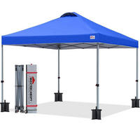 PAVILLON 2,5 x 2,5 m Schnellaufbau 3-fach höhenverstellbar Blau - Blau, Textil (250/270/250cm)
