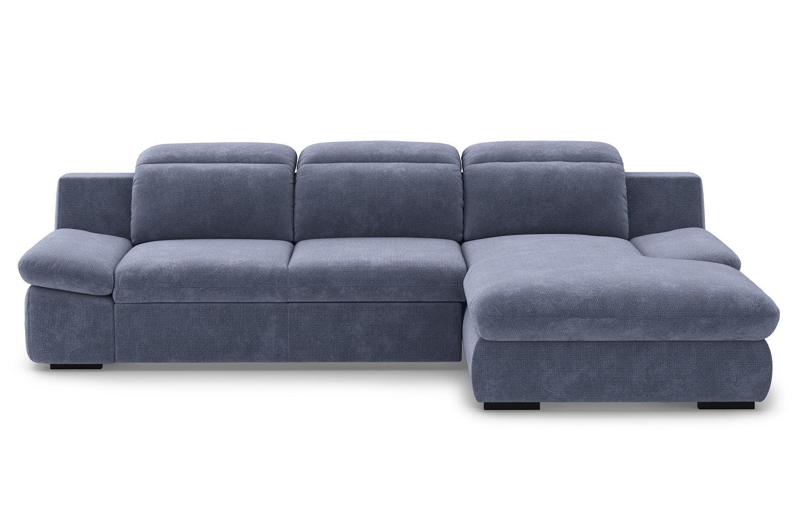 ECKSOFA mit Schlaffunktion und Bettkasten - Blau, Kunststoff/Textil (168/276cm) - Cotta