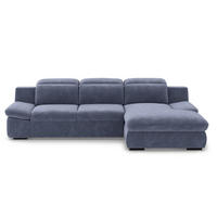 ECKSOFA mit Schlaffunktion und Bettkasten - Blau, Kunststoff/Textil (168/276cm) - Cotta
