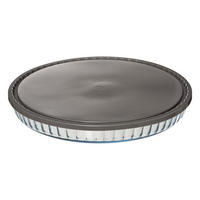 OBSTKUCHENFORM aus Glas mit Deckel 31/31/3,8 cm - Grau, Glas (31/3.8/31cm) - 5five Simply Smart