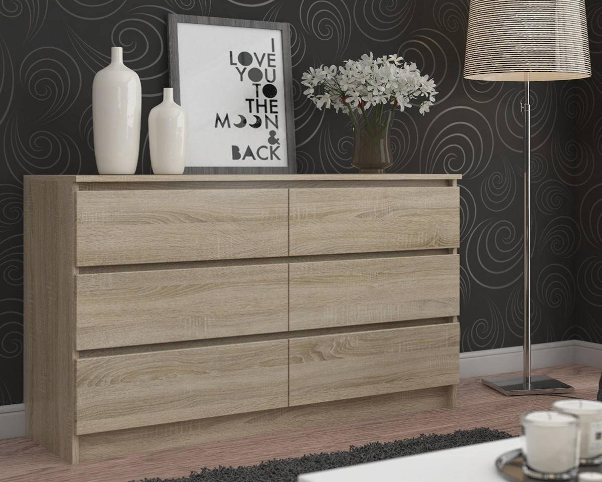 KOMMODE Eiche Sonoma 77/160/40 - Sonoma Eiche, Holzwerkstoff (160/77/40cm) - RAUMHIRSCH FURNITURE