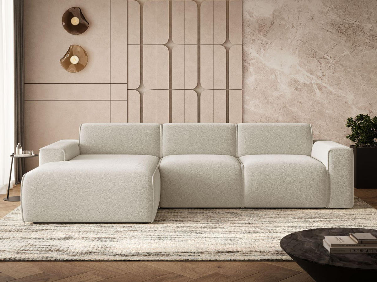 ECKSOFA Lavia Beige Links - Beige/Schwarz, Holz/Kunststoff (310/165cm) - Graingold