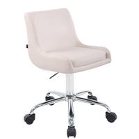 HOCKER Lederlook weiß - Chromfarben/Weiß, Textil/Metall (43/76/50cm) - CLP