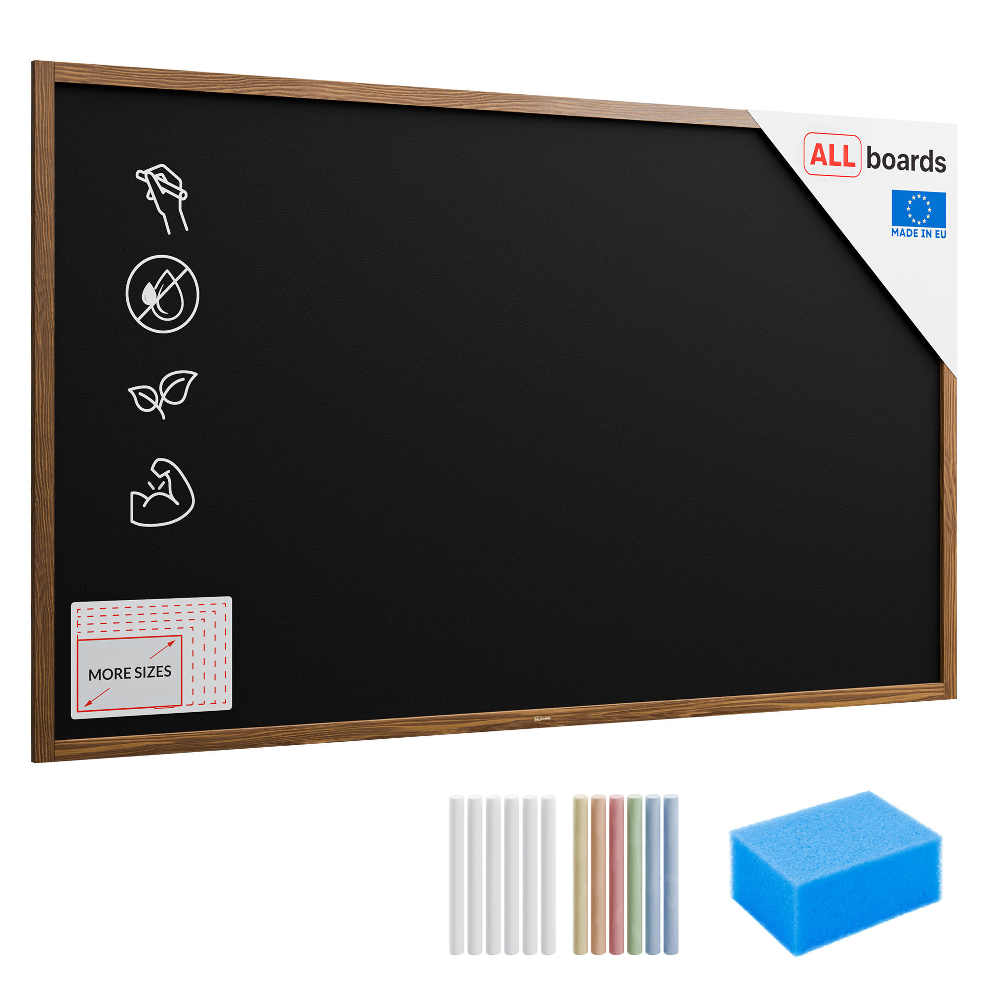 KREIDETAFEL mit Holzrahmen 200x120cm - Braun, Holz (200/120/2cm) - ALLboards