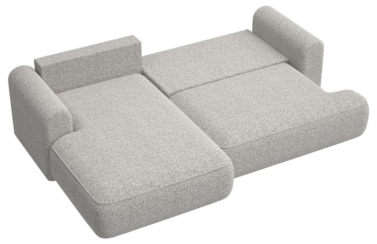 ECKSOFA Ovo Greige Webstoff-Bezug - Taupe/Schwarz, Kunststoff/Textil (260/165cm) - Selsey