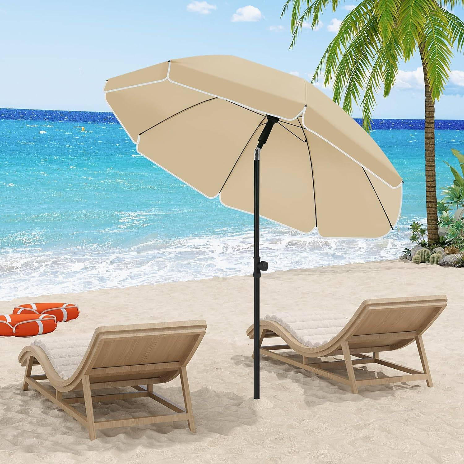 SONNENSCHIRM, Balkonschirm Strandschirm UV-beständig wasserdicht - Taupe, Metall (155/155cm) - Woltu