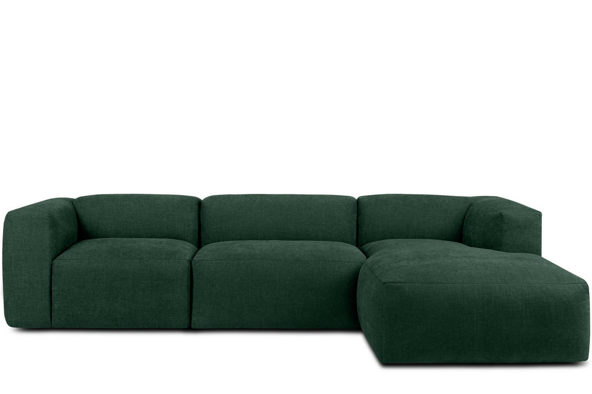 ECKMODULSOFA-RECHTS BUFFO mit extrem weicher und bequemer Sitzfläche, Gewebestoff, maritim - Grün, Textil (297/180cm) - KONSIMO®
