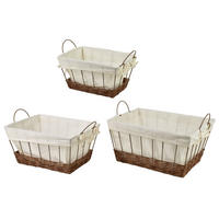 BROTKORB Will 3er Set Braun 40x30x20 cm Metall - Braun, Metall (30/20/40cm) - Mondex