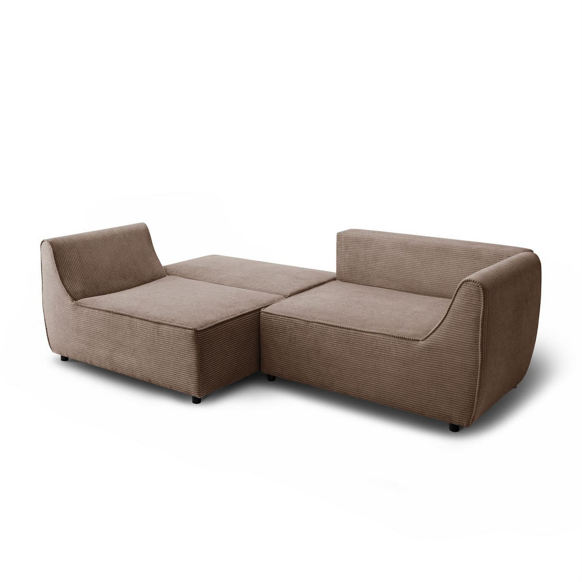 SOFA ASPEN Zweisitzer mit Schlaffunktion, Anafi 06 - Braun, Textil (267/94/95cm) - Lookway