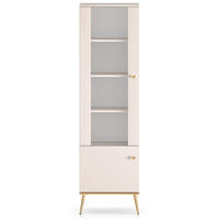 VITRINE Selgin Greige 55 cm - Taupe/Goldfarben, Holzwerkstoff/Metall (54.3/190/39.7cm) - Selsey