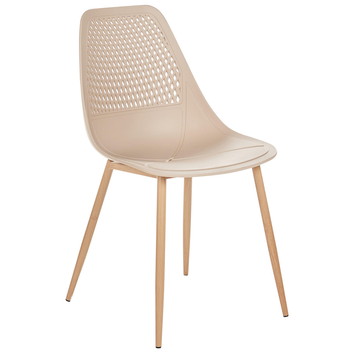 ESSZIMMERSTUHL 4er-Set Beige Hazelton - Beige/Braun, Kunststoff (46/84/54cm) - Beliani