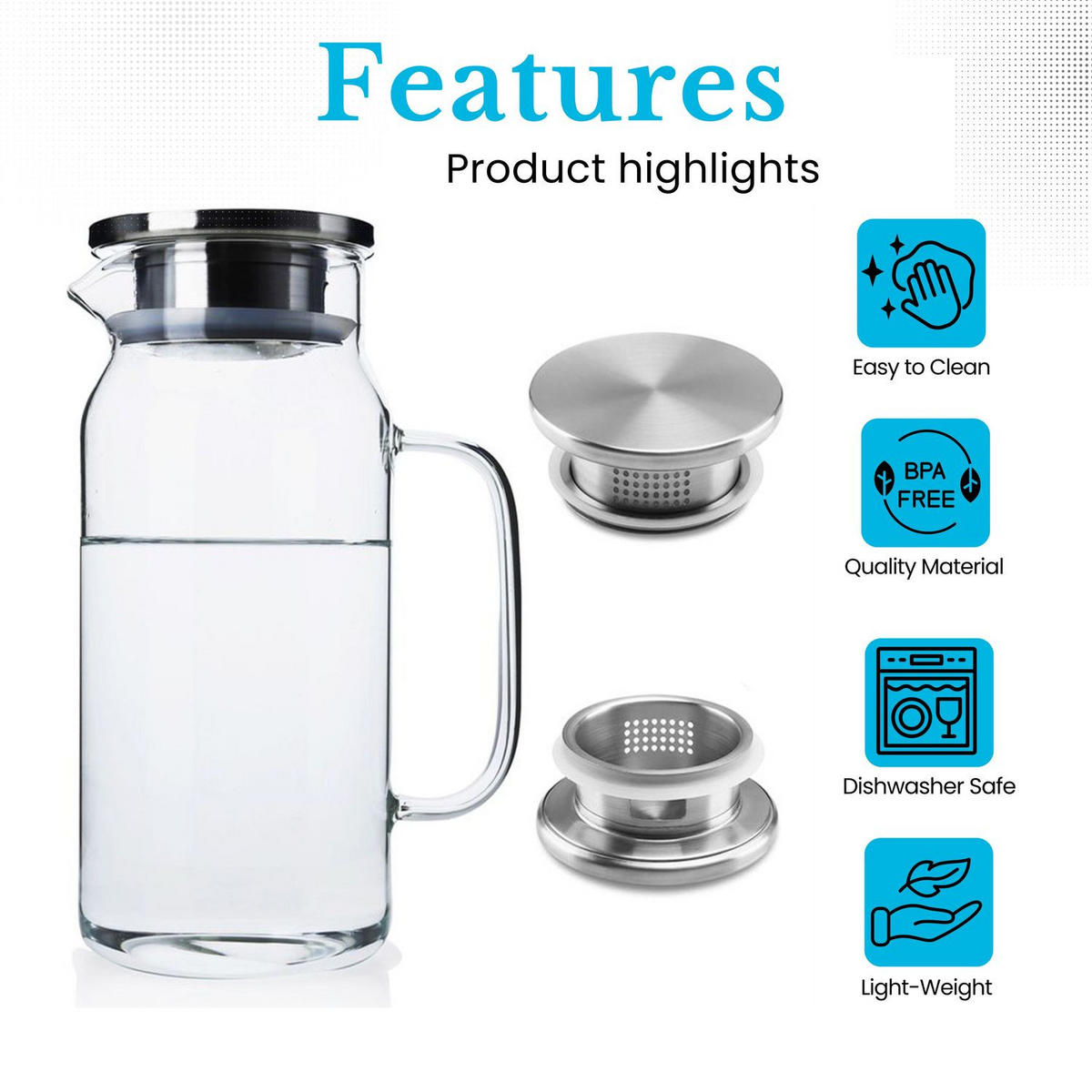KARAFFE - Transparent, Glas (1.2L) - Intirilife