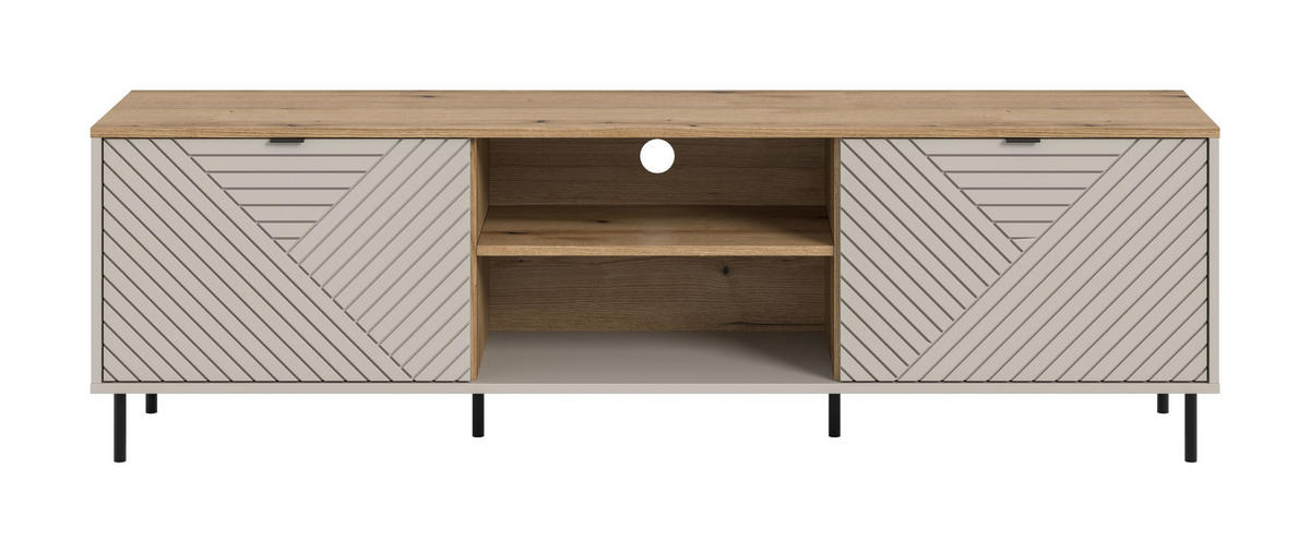 LOWBOARD Campus Kaschmir 184/40/55 cm - Beige, Holzwerkstoff (184/55/40cm) - Xonox