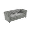 SOFA 3-Sitzer - Samt - Hellgrau - CHESTERFIELD - Hellgrau, Textil (88/72/205cm) - Vente-Unique