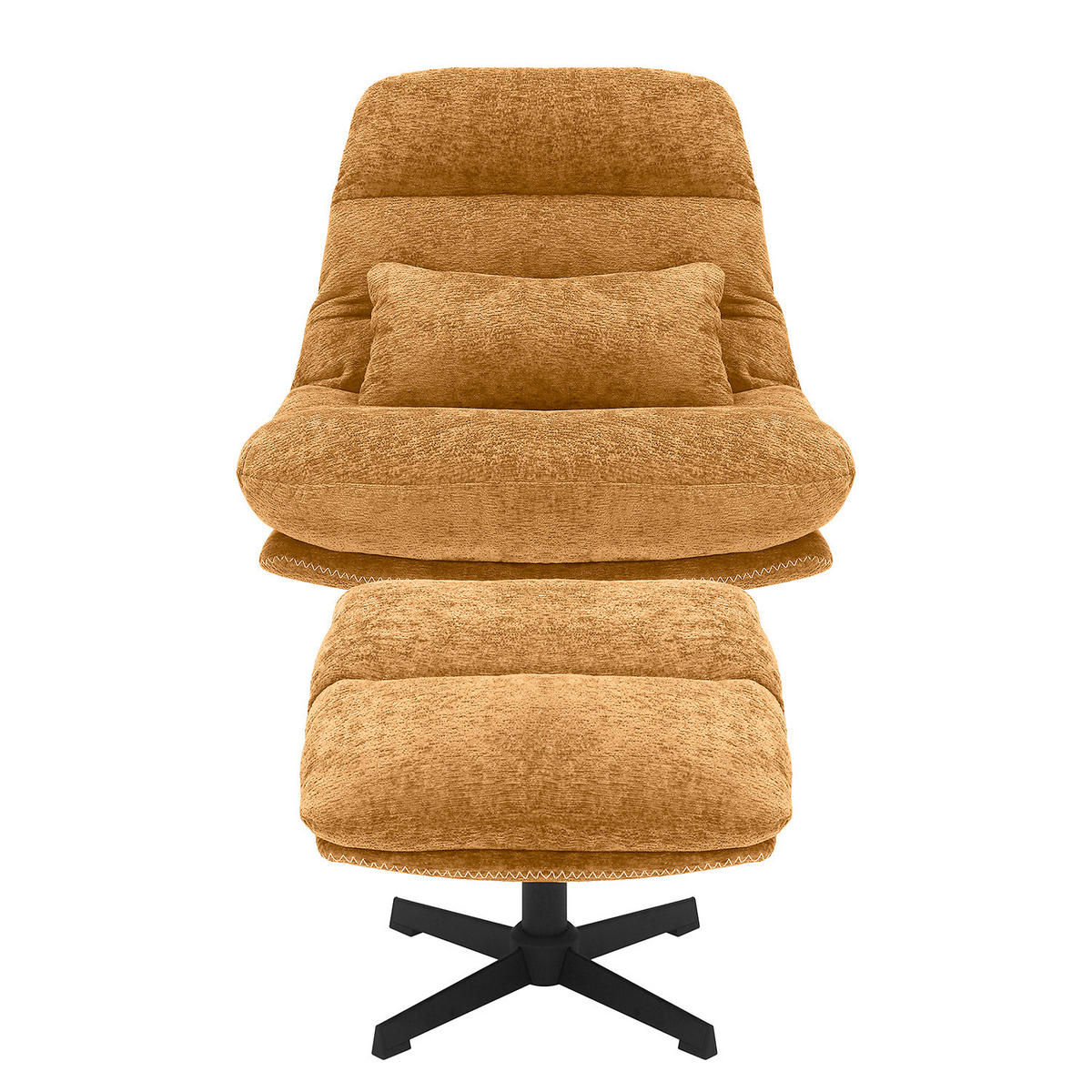 RELAXSESSEL - Chenille - Gelb/Schwarz, Textil/Metall (84/88/94cm) - home24
