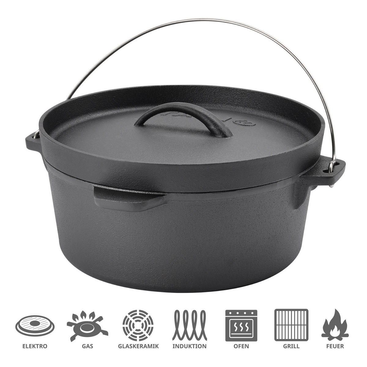DUTCH OVEN 4L - Schwarz, Metall (24cm) - TAINO