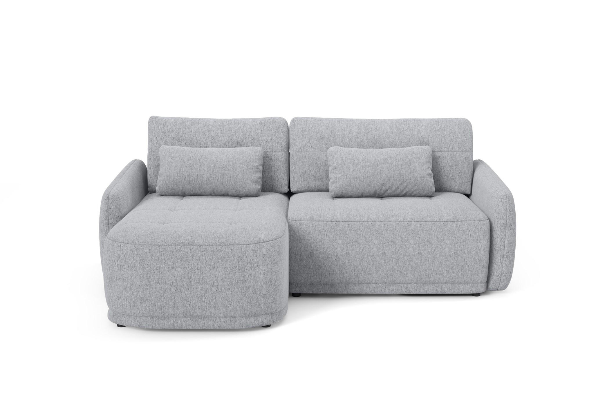 ECKSOFA Krabi Hellgrau, mit Schlaffunktion - Hellgrau, Textil (240/167cm) - Bettso
