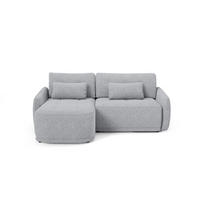 ECKSOFA Krabi Hellgrau, mit Schlaffunktion - Hellgrau, Textil (240/167cm) - Bettso