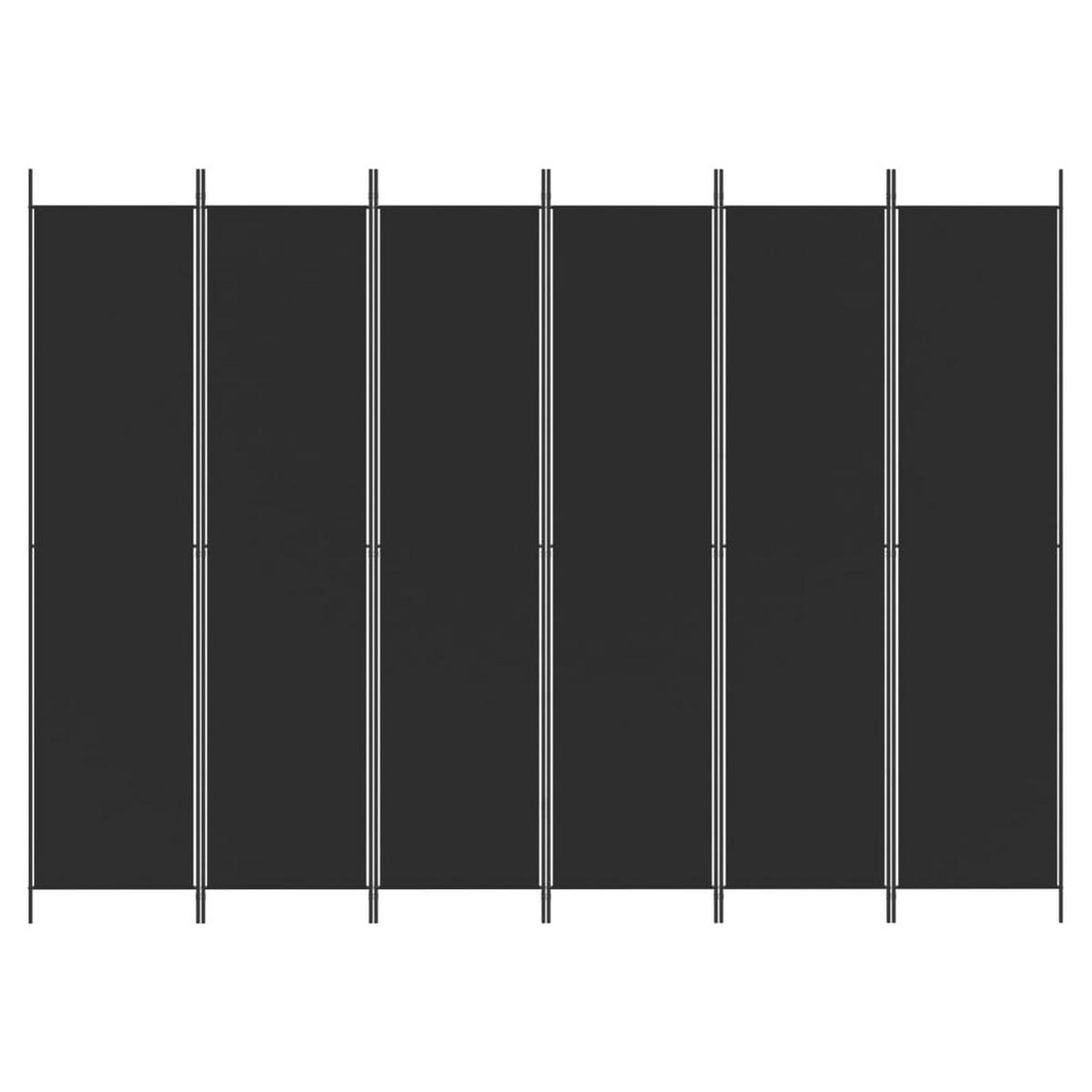 PARAVENT, Klappbar, 6-Teilig, 300/220 cm, aus Stoff, Schwarz - Schwarz, Textil (300/220/300cm) - vidaXL