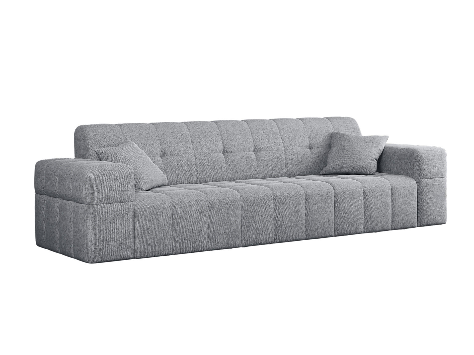 SOFA 3-Sitzer NIMES Stoff Verita Grau - Grau, Holz (245/82/92cm) - Kaiser Möbel