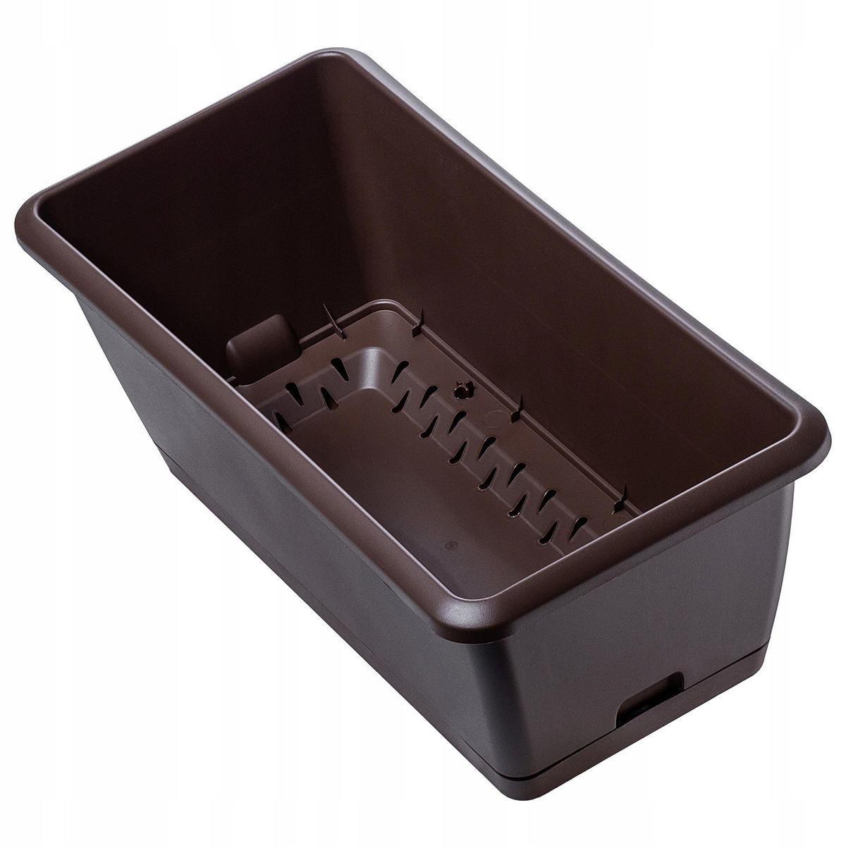 BALKONKASTEN 40 cm mit Griffen, Braun - Braun, Kunststoff (19/40cm) - KADAX
