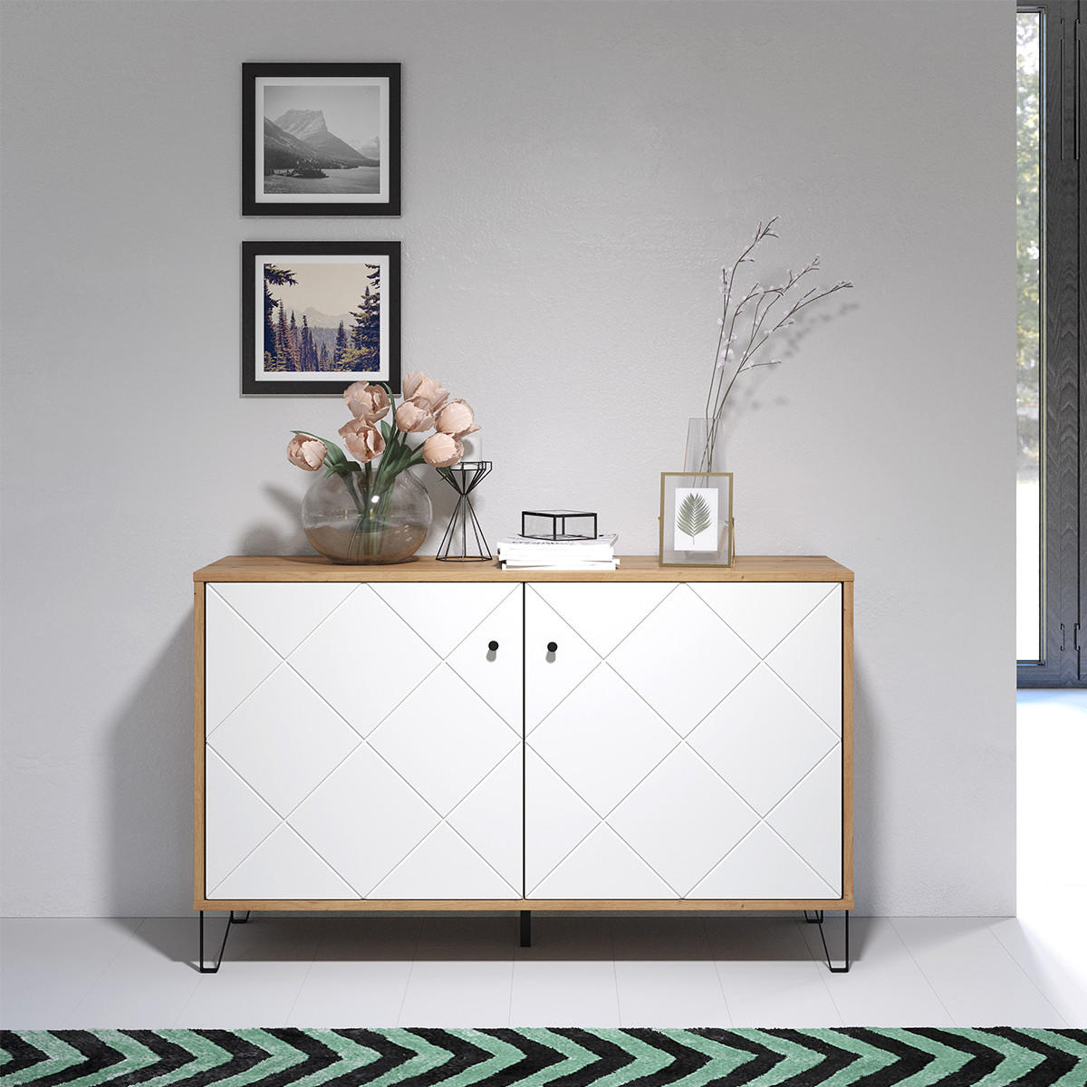 SIDEBOARD Touch Weiß - Weiß, Holzwerkstoff (123/76/40cm) - Trendteam