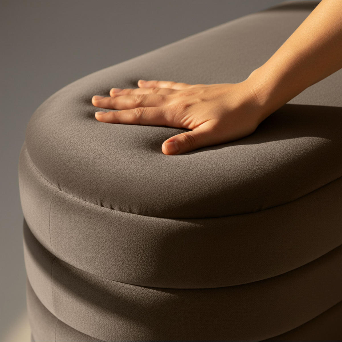 PRESVUČENA KLUPA s pohranom, smeđa - smeđa, tekstil (100/42/42cm) - RAUMHIRSCH FURNITURE
