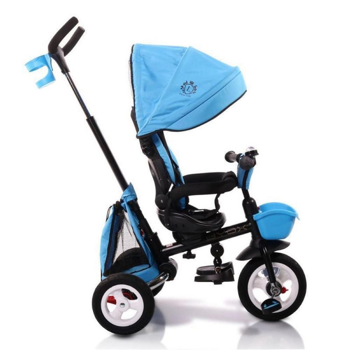 DREIRAD Flexy Lux 3 in 1 blau Tricycle klappbar, Gummireifen, drehbarer Sitz - Blau, Metall (75/52/110cm)