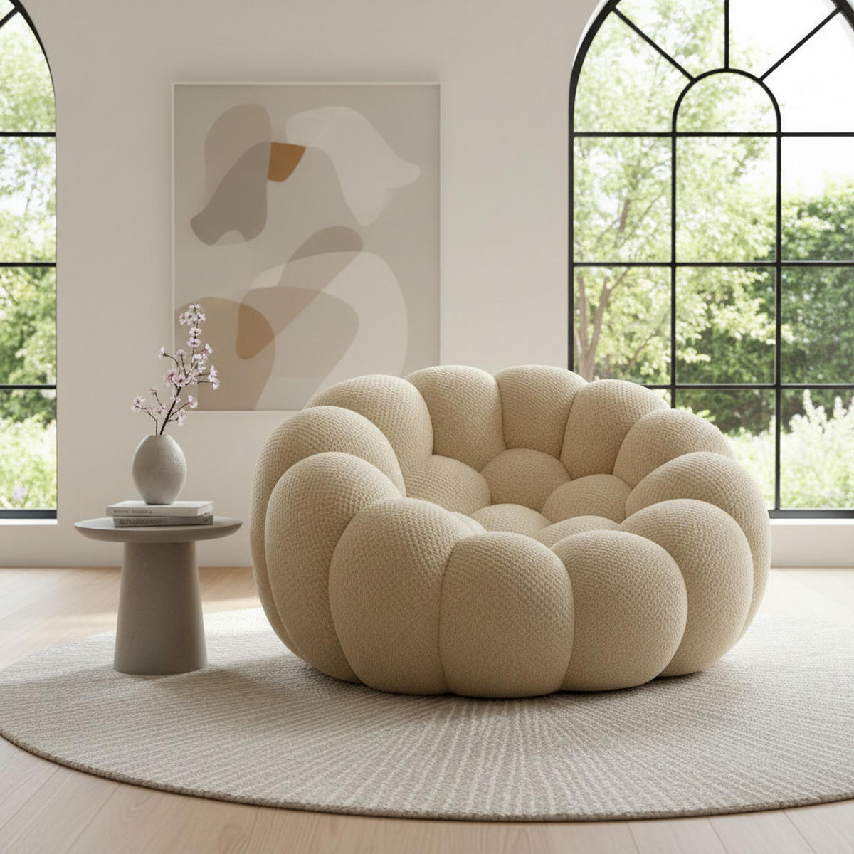 WOHNZIMMERSESSEL Cocoon 1-Sitzer - Sand - Beige, Textil (120/75/113cm) - COCO Living