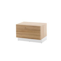 LOWBOARD M14 Weiß Hochglanz & Grandson Oak hell 70/46/48 cm schmal - Eichefarben, Holzwerkstoff (70/46/48cm) - Livojo