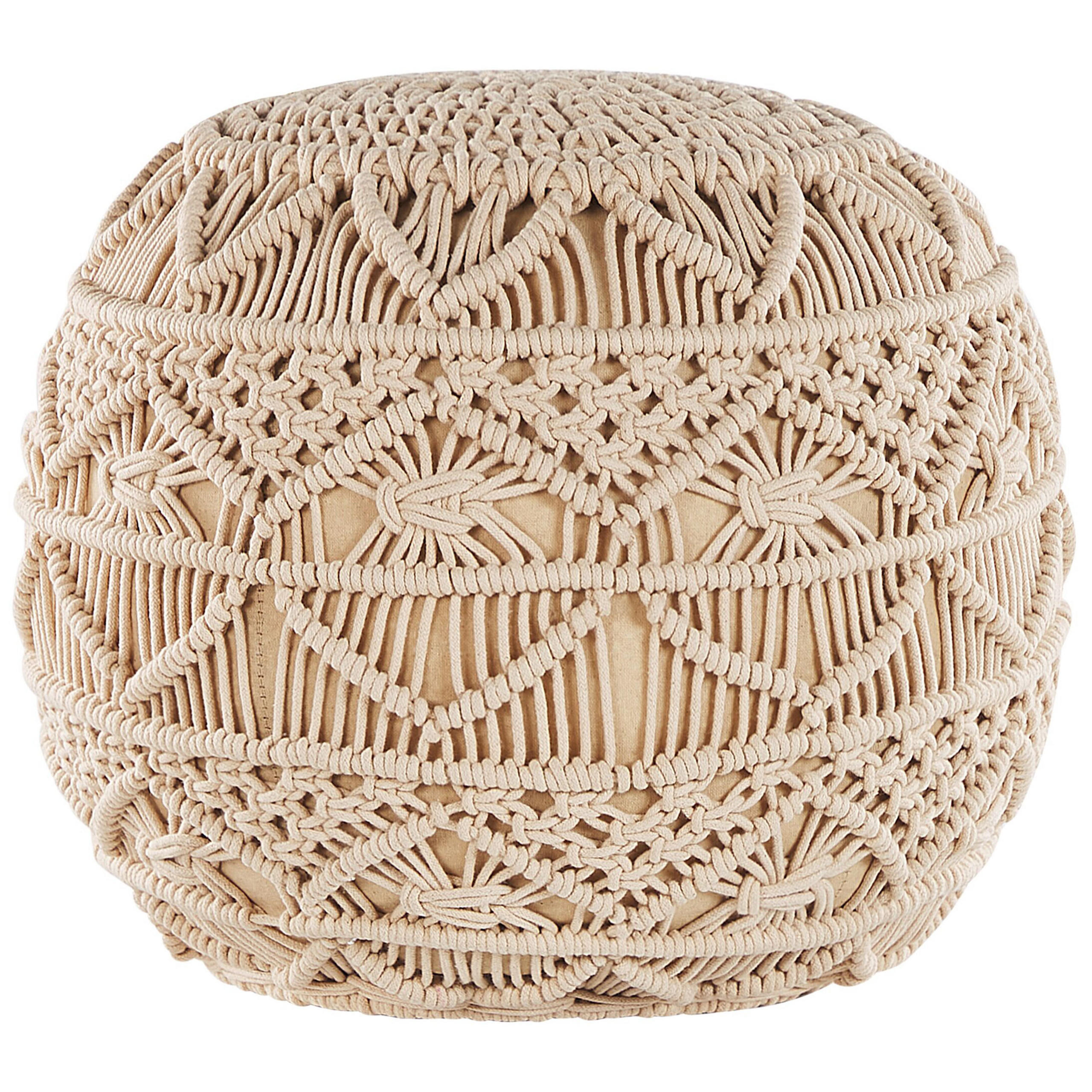 POUF Kayseri 40/40/40 cm - Beige, Naturmaterialen/Textil (40/40/40cm) - Beliani