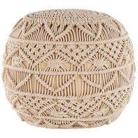 POUF Kayseri 40/40/40 cm - Beige, Naturmaterialen/Textil (40/40/40cm) - Beliani