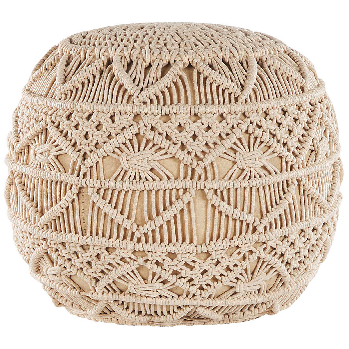 POUF Kayseri 40/40/40 cm - Beige, Naturmaterialen/Textil (40/40/40cm) - Beliani