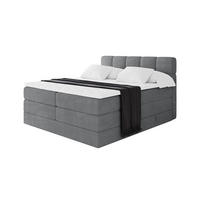 BOXBETT mit Matratze H3/H4 - FAMA KING - 160x200 cm Dunkelgrau Poso - Taupe, Holzwerkstoff (160/200cm) - ALTDECOR