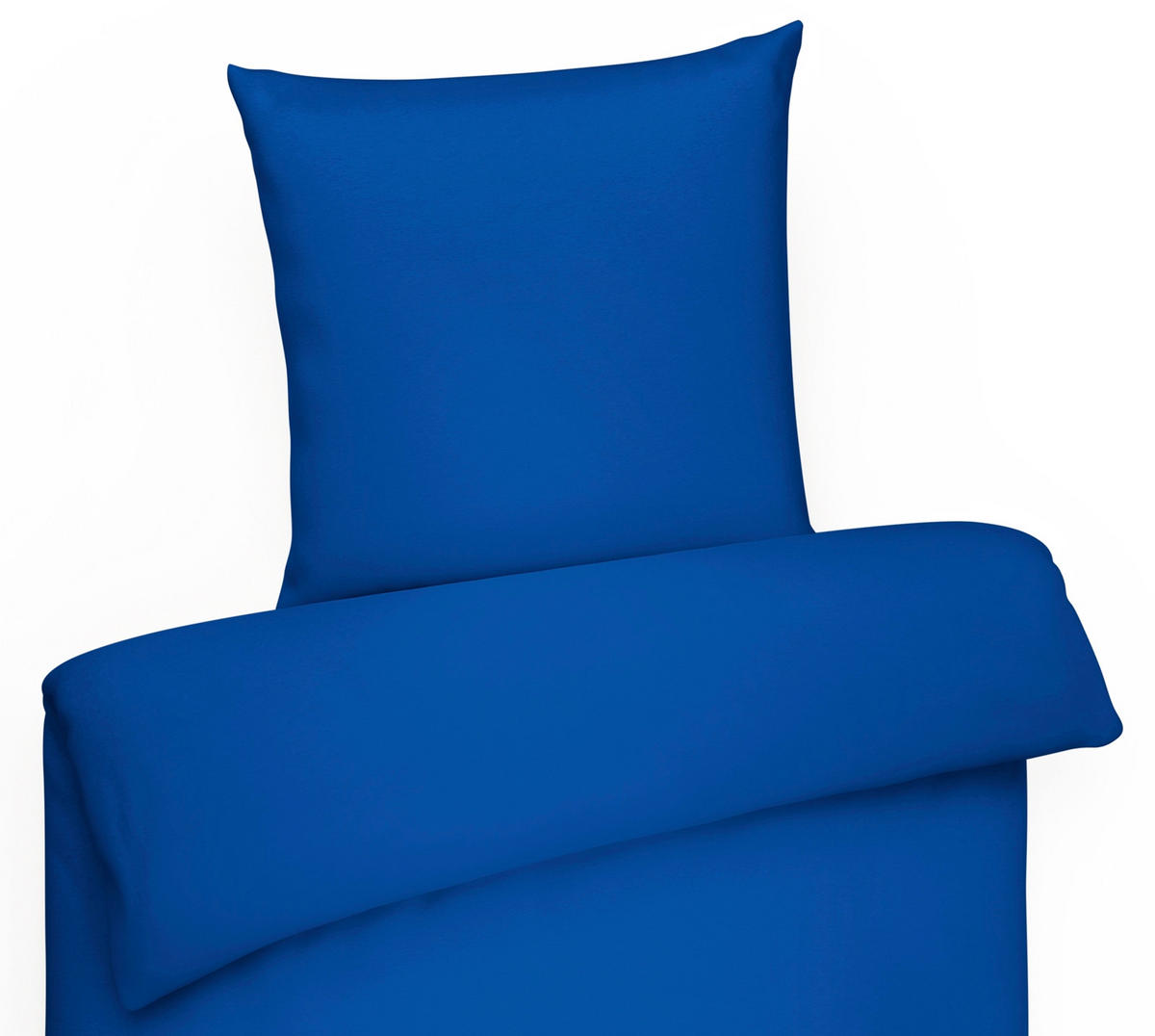 MAKO-SATIN-BETTWÄSCHE 135x200 Bettbezug einfarbig 100% Baumwolle - Uni Royal Blau - Blau, Textil (135/200cm) - Carpe Sonno