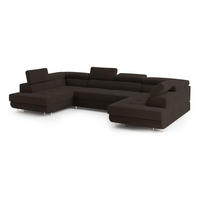 ROHOVÁ SEDAČKA RAGGIO hnědá - stříbrná/hnědá, kov/dřevo (336/202cm) - MASSENO